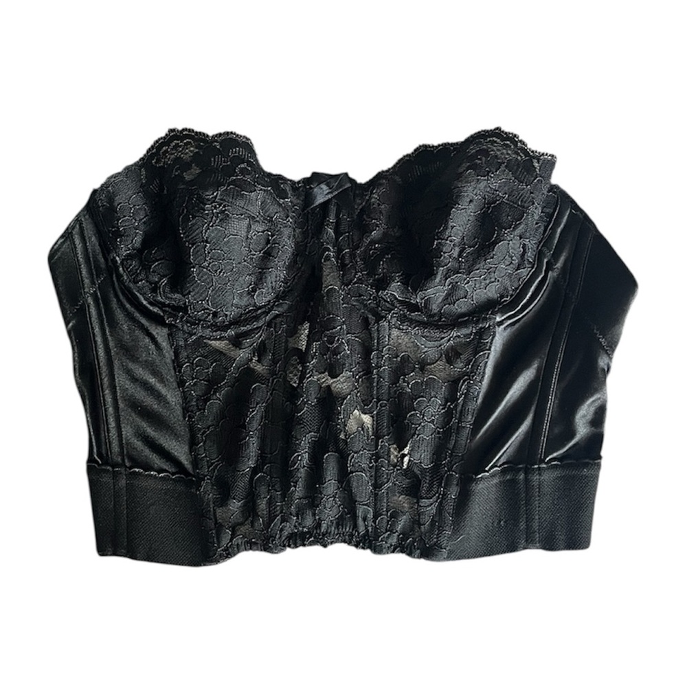 Vintage Victoria’s Secret 90s Black Lace Bustier Corset Bra 36A | Y2K Lingerie